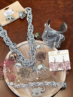 Fashion Accessory Jewelry Bundle - Crimson & Silver