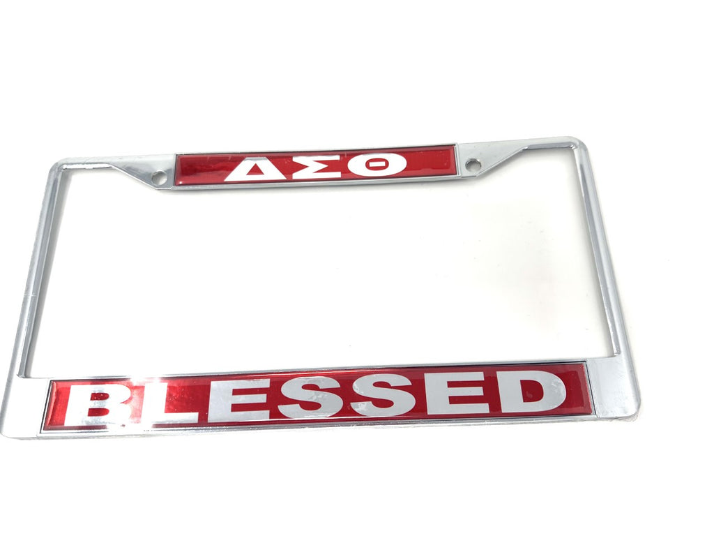 Delta Sigma Theta Mirror License Plate Frame - Blessed