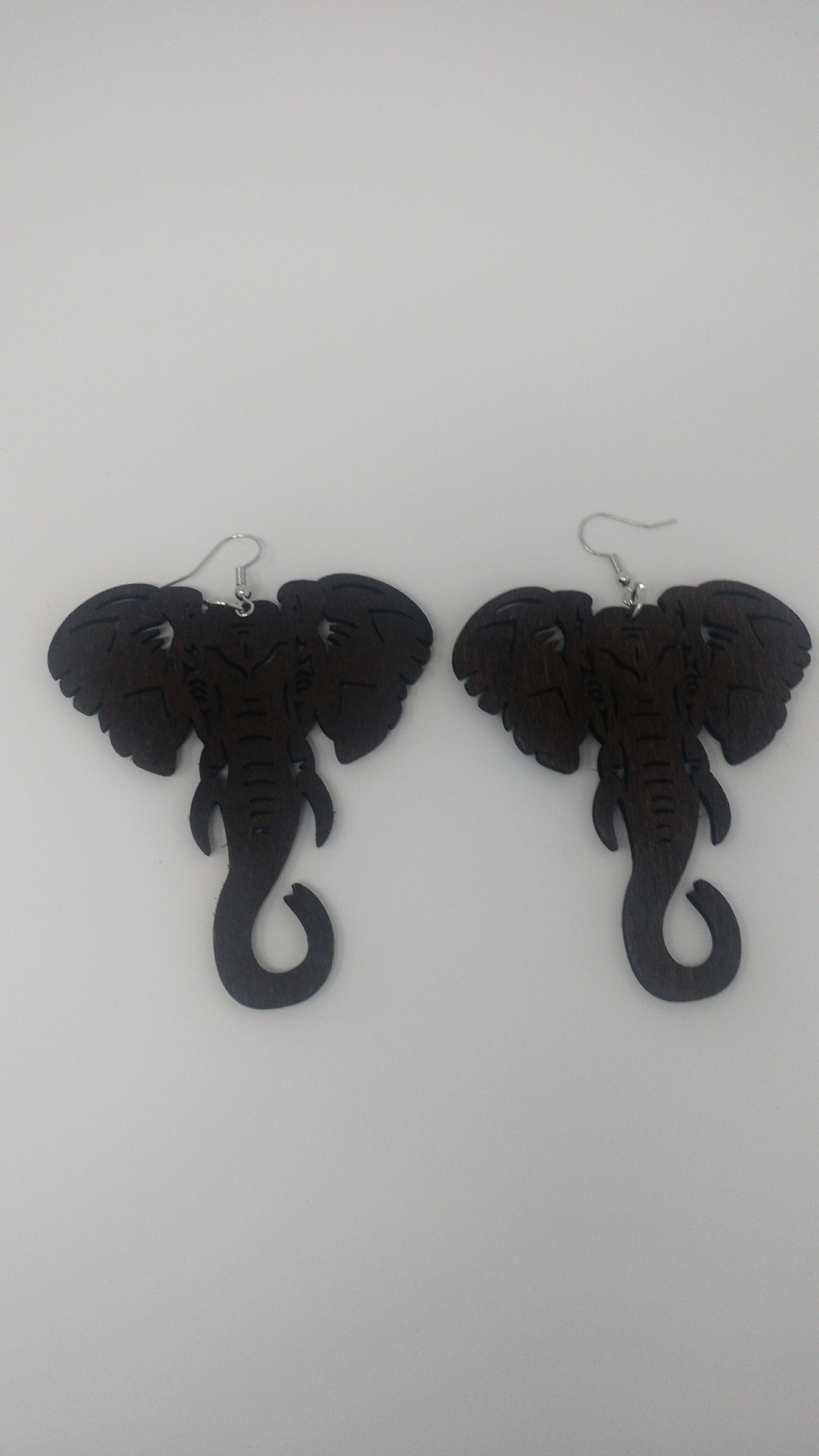 Brown Elephant Wood Design Ornaments