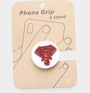 Elephant Wood Phone Pop Socket