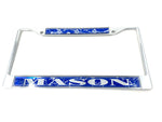 Mason License Plate Frame Silver and Blue