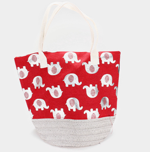 Metallic Elephant Patterned Tote Bag