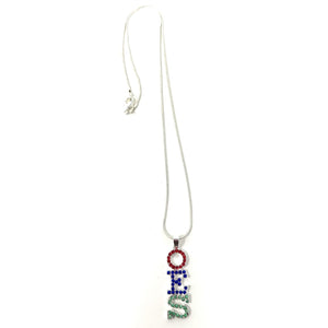 Order of Eastern Star Silver Crystal Necklace