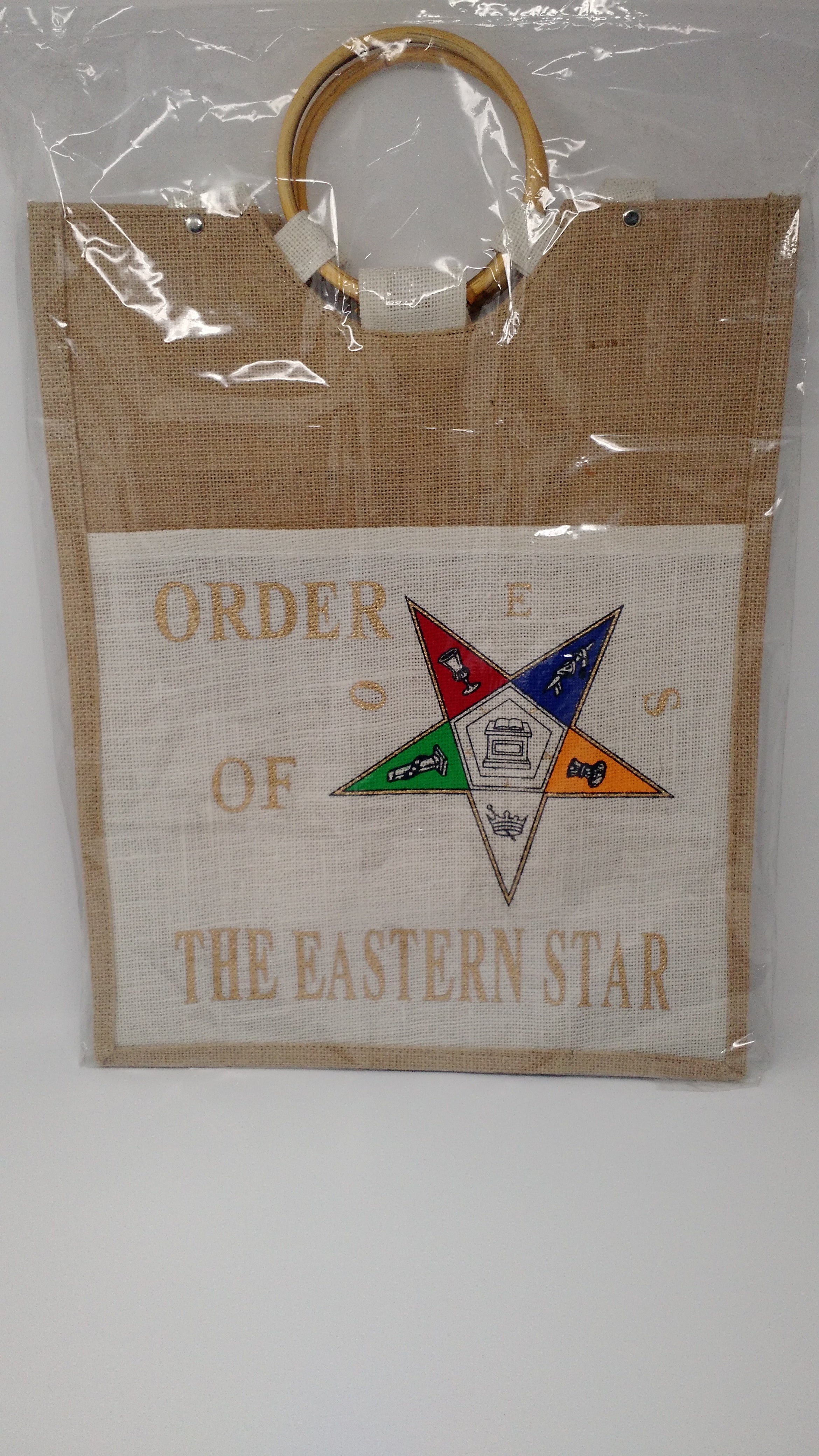 Order of Eastern Star Front Pocket Jute Bag 