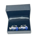 Phi Beta Sigma Crest Cuff Links - Blue and Silver