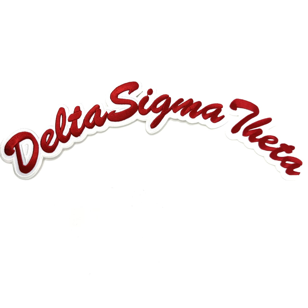 DST Large White Outline Delta Sigma Theta 11 Inch Patch