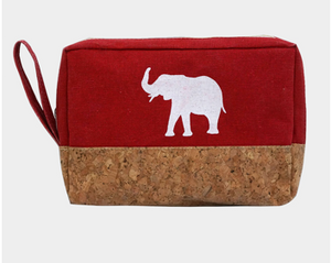 Elephant Print Canvas Cosmetic/Small Bag
