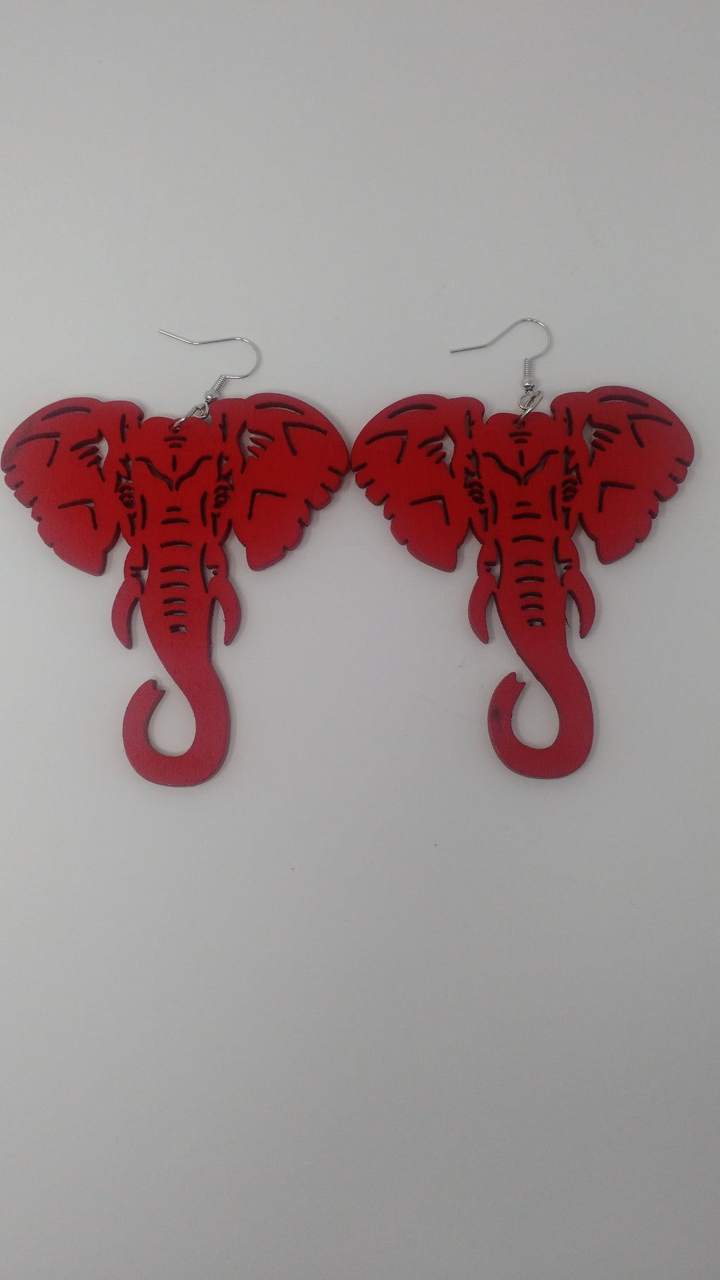 Red Elephant Wood Design Ornaments