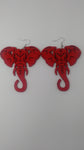 Red Elephant Wood Design Ornaments